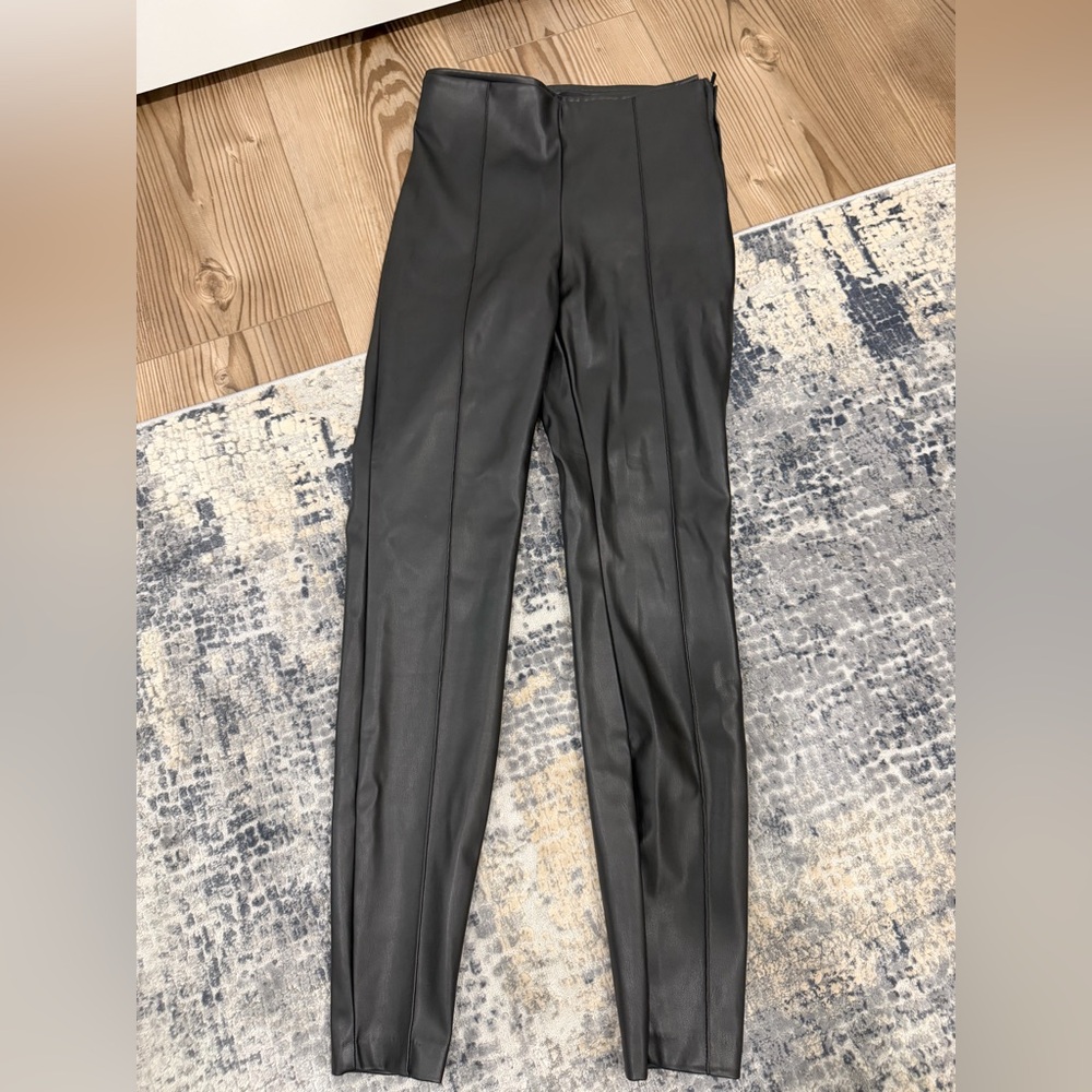 Zara Black Leather High Waisted M